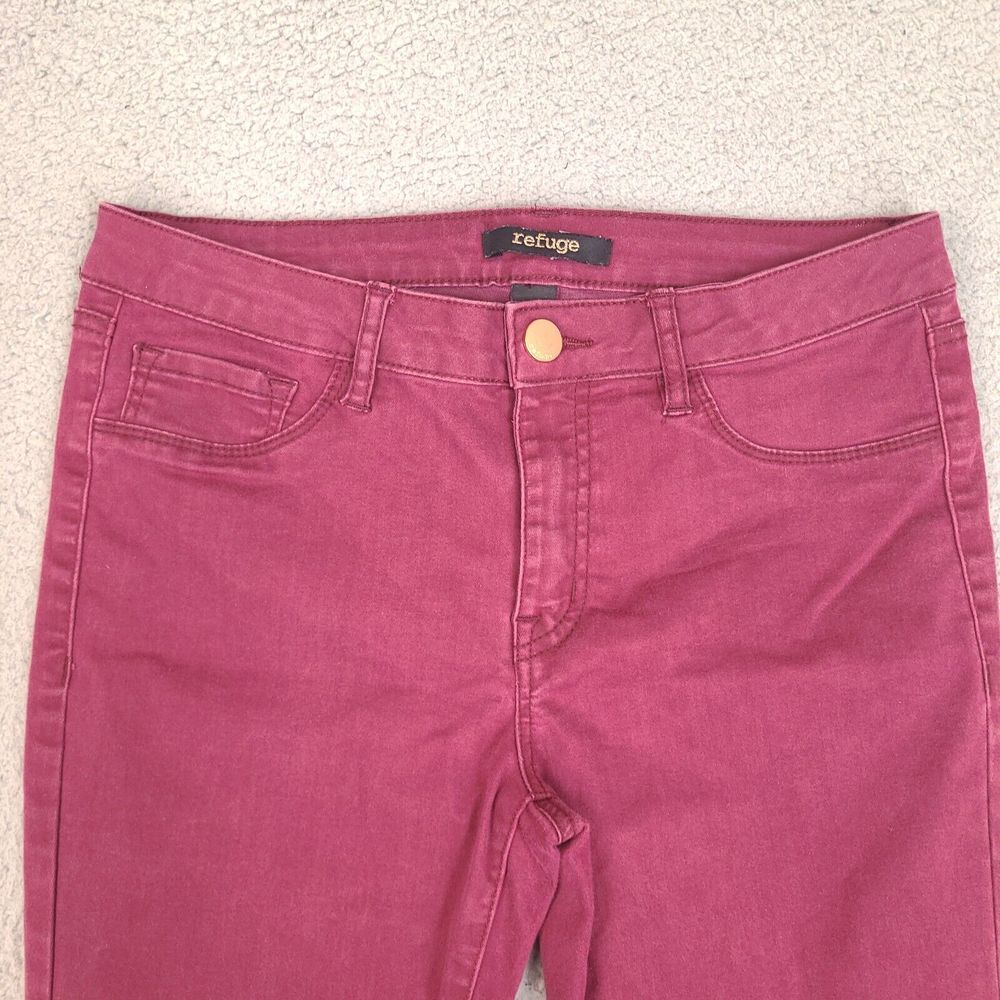 Refuge Skinny‎ Leg Jeans Women's Size 6 Burgundy Red Stretch Mid Rise - Picture 3 of 11